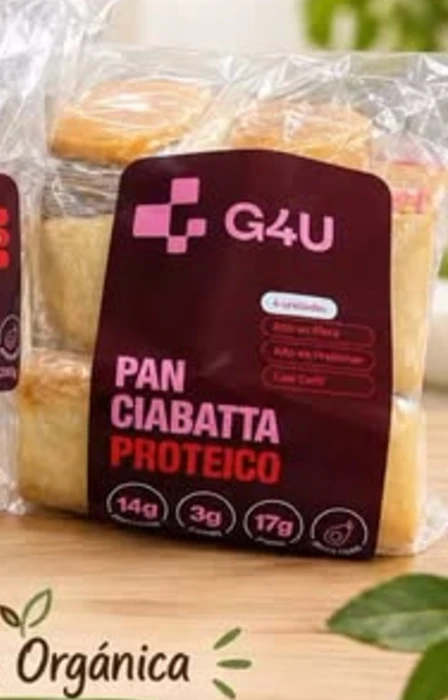 Pan Ciabatta Proteico G4U - Panificados proteicos G4U en Tienda Orgánica